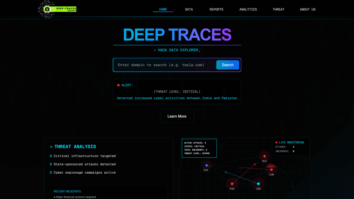 Deeptraces - HACK DATA EXPLORER